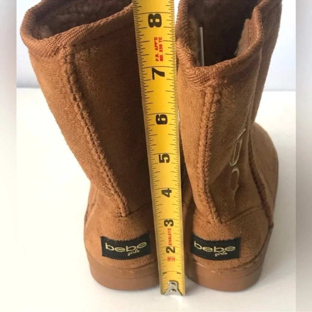NEW, Bebe Toddler Girls Camel Brown Faux Suede Fun Lined Pull On Boots